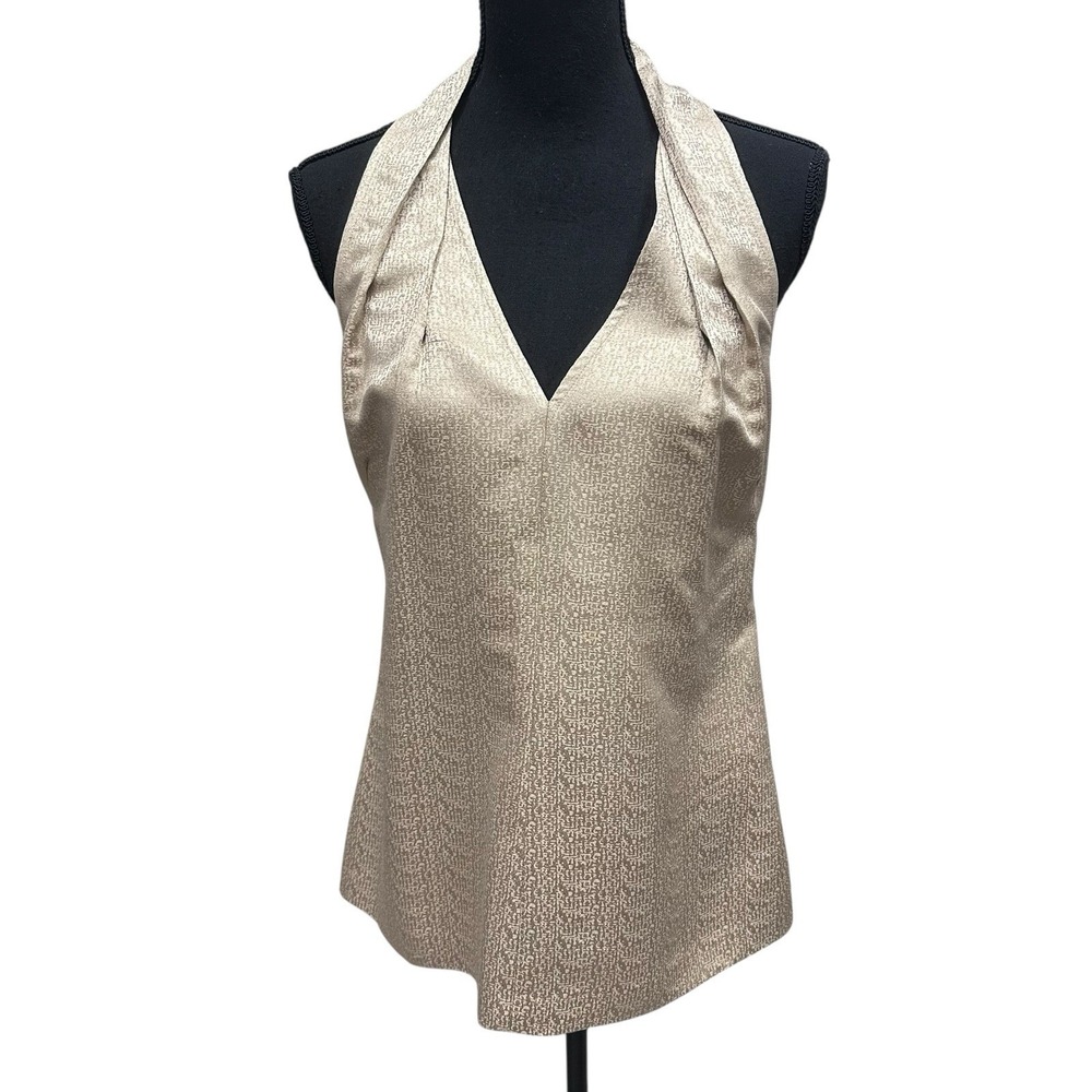 Beth Bowley Women's Gold Metallic‎ Silk Accent Sleeveless Top Size M Mob Wife